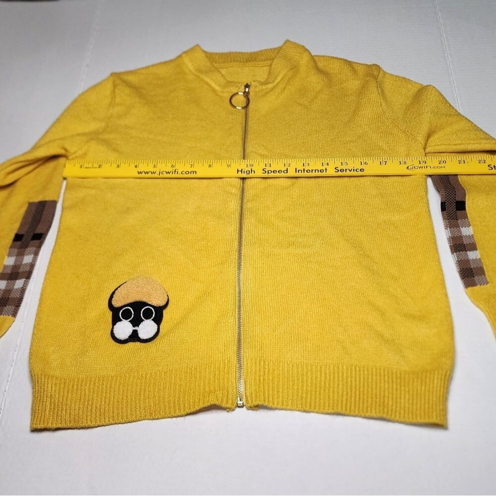 Zip up sweater. Possibly handmade. No labels. Review measurements.